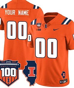 Custom Illinois Fighting Jersey Name and Number Vapor Limited College Football Stitched Orange