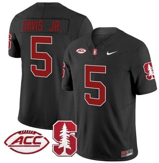 Chris Davis Jr Jersey #5 Stanford Cardinal Vapor Limited College Football Stitched Black