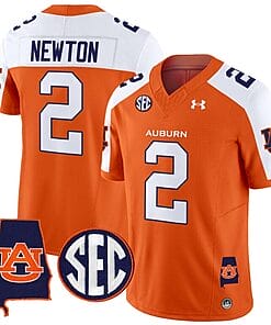 Cam Newton Jersey #2 Auburn Tigers SEC Patch Vapor Limited College Football Stitched Orange Alternate