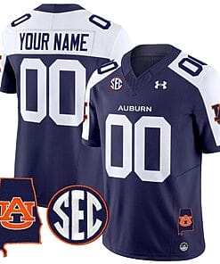 Custom Auburn Tigers Jersey Name and Number SEC Patch Vapor Limited College Football Stitched Navy Alternate
