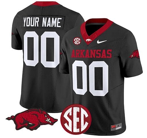 Custom Arkansas Razorbacks Jersey Name and Number Vapor Limited College Football Stitched Black