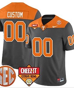 Custom Tennessee Vols Jersey Name and Number Football Cheez It Citrus Bowl Patch Gray