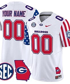 Custom Georgia Bulldogs Jersey Name and Number American Style Vapor Limited Football Stitched White