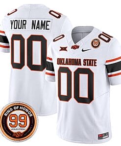 Custom Oklahoma State Cowboys Jersey Name and Number Leslie O'neal Patch Vapor Limited College Football Stitched White