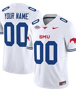 Custom SMU Mustangs Icy Jersey Name and Number College Football Vapor Limited White