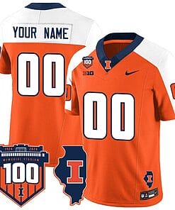 Custom Illinois Fighting Jersey Name and Number Vapor Limited College Football Stitched Orange Alternate