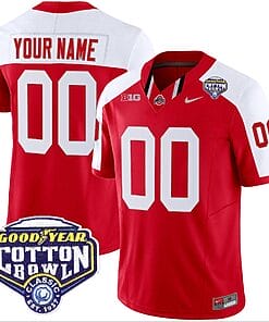 Custom Ohio State Jersey Name and Number Cotton Bowl Patch Vapor Football Red Alternate