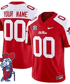 Custom Ole Miss Rebels Jersey Name and Number Vapor Limited College Football Stitched Red Alternate
