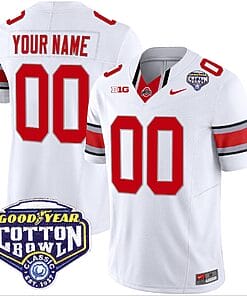 Custom Ohio State Jersey Name and Number Cotton Bowl Patch Vapor Football White
