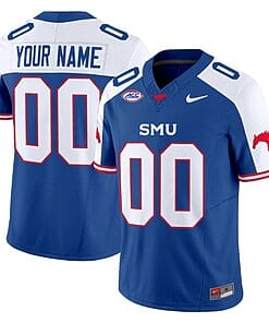 Custom SMU Mustangs Icy Jersey Name and Number College Football Vapor Limited Blue Alternate