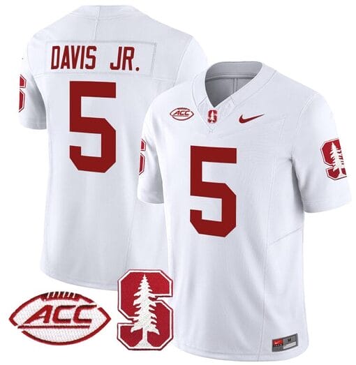 Chris Davis Jr Jersey #5 Stanford Cardinal Vapor Limited College Football Stitched White