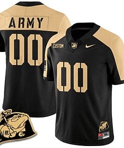 Custom Army Black Knights Jersey Name and Number Rocky The Bulldog Patch Vapor Limited College Football Stitched Black Alternate