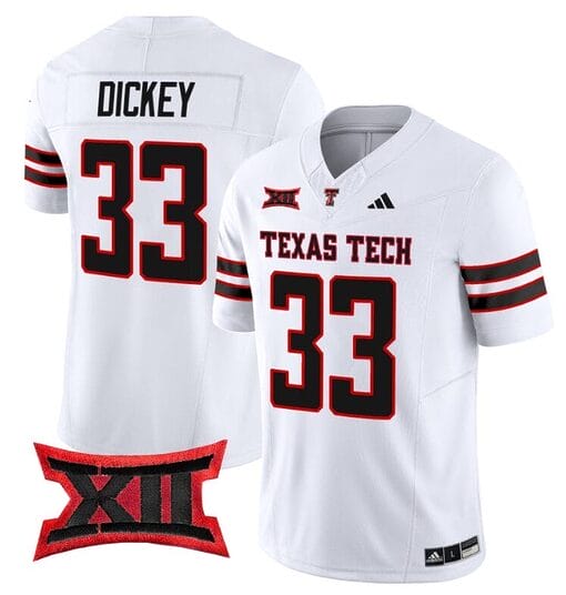 Cameron Dickey Jersey #33 Texas Tech Red Raiders Vapor Limited Football White