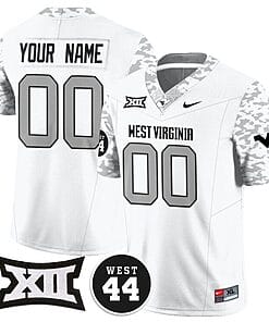 Custom West Virginia Mountaineers Jersey Name and Number 2024 Vapor Limited Football Honor Jerry West Stitched White