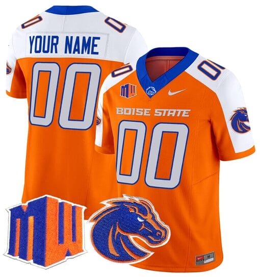 Custom Boise State Broncos Jersey Name and Number Vapor Limited College Football Stitched Orange Alternate