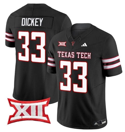 Cameron Dickey Jersey #33 Texas Tech Red Raiders Vapor Limited Football Black