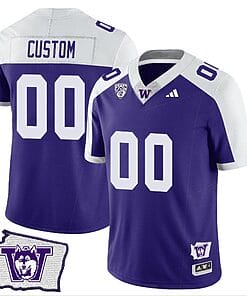 Custom Washington Huskies Jersey Name and Number Washington Map Patch Football Alternate