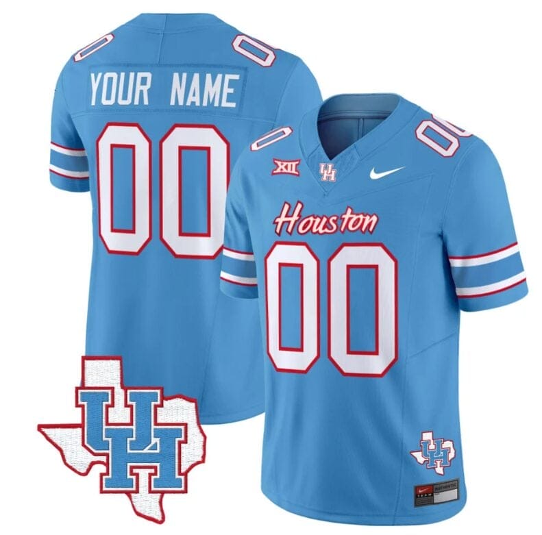 Custom Houston Cougars Jersey Name and Number Inspired Vapor College Football Limited All Stitched Blue