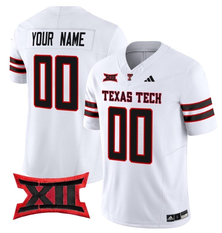 Custom Texas Tech Red Raiders Jersey Name and Number Vapor Limited Football White
