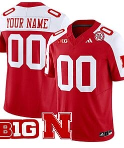 Custom Nebraska Cornhuskers Jersey Name and Number Vapor Limited Football Scarlet Alternate