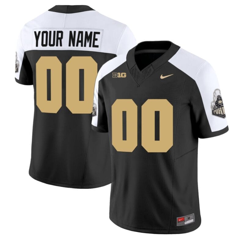 Custom Purdue Boilermakers Jersey Name and Number Vapor Football Stitched Black Alternate