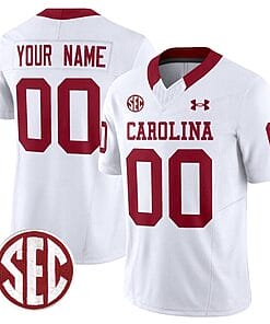 Custom South Carolina Gamecocks Jersey Name and Number Football 1980 Throwback Vapor Limited White