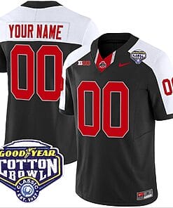 Custom Ohio State Jersey Name and Number Cotton Bowl Patch Vapor Football Black Alternate
