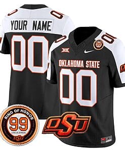 Custom Oklahoma State Cowboys Jersey Name and Number Leslie O'neal Patch Vapor Limited College Football Stitched Black Alternate