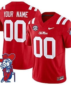 Custom Ole Miss Rebels Jersey Name and Number Vapor Limited College Football Stitched Red