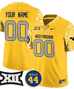 Custom West Virginia Mountaineers Jersey Name and Number 2024 Vapor Limited Football Honor Jerry West Stitched Gold
