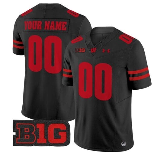 Custom Wisconsin Badgers Jersey Name and Number Vapor Football Stitched Black