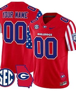 Custom Georgia Bulldogs Jersey Name and Number American Style Vapor Limited Football Stitched Red