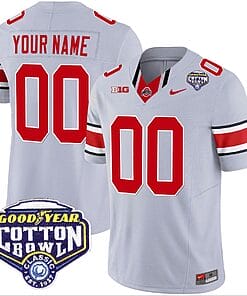 Custom Ohio State Jersey Name and Number Cotton Bowl Patch Vapor Football Gray