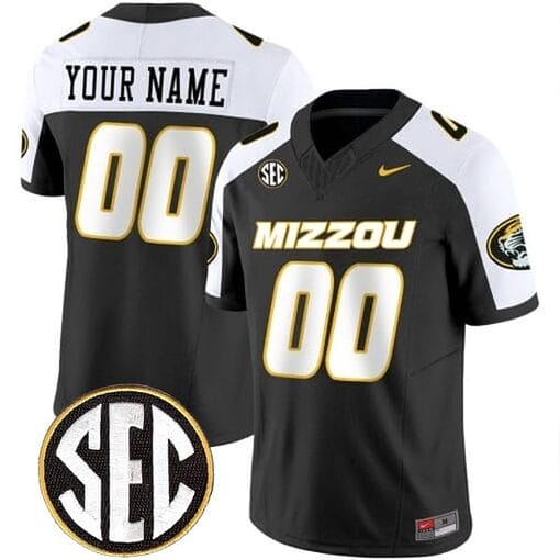 Custom Missouri Tigers Jersey Name and Number College Football Alternate Black Vapor F.U.S.E Limited All Stitched
