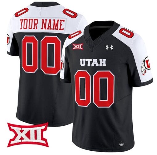 Custom Utah Utes Jersey Name and Number Vapor Limited College Football Stitched Black Alternate