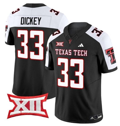 Cameron Dickey Jersey #33 Texas Tech Red Raiders Vapor Limited Football Black Alternate