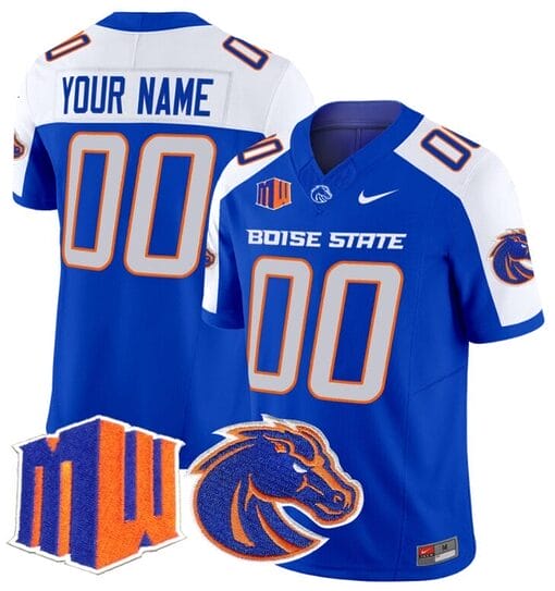 Custom Boise State Broncos Jersey Name and Number Vapor Limited College Football Stitched Royal Alternate