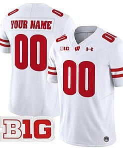 Custom Wisconsin Badgers Jersey Name and Number Vapor Football Stitched White