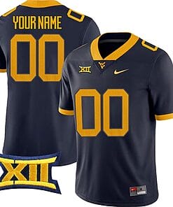 Custom West Virginia Mountaineers Jersey Name and Number College Football Navy All Stitched