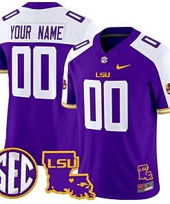 Custom LSU Tigers Jersey Name and Number 2024 Louisiana Patch Vapor Limited College Football Stitched Purple Alternate