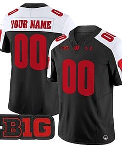 Custom Wisconsin Badgers Jersey Name and Number Vapor Football Stitched Black Alternate