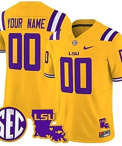 Custom LSU Tigers Jersey Name and Number 2024 Louisiana Patch Vapor Limited College Football Stitched Gold