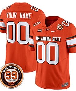 Custom Oklahoma State Cowboys Jersey Name and Number Leslie O'neal Patch Vapor Limited College Football Stitched Orange