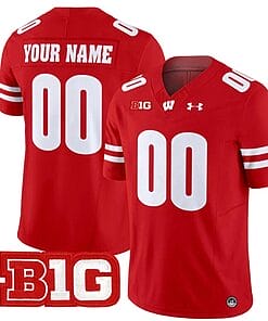 Custom Wisconsin Badgers Jersey Name and Number Vapor Football Stitched Red
