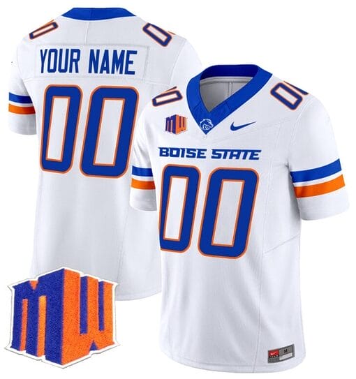 Custom Boise State Broncos Jersey Name and Number Vapor Limited College Football Stitched White
