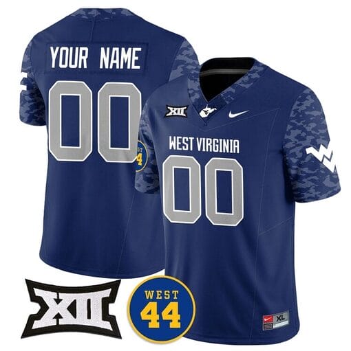 Custom West Virginia Mountaineers Jersey Name and Number 2024 Vapor Limited Football Honor Jerry West Stitched Navy