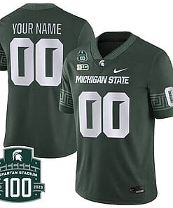 Custom Michigan State Spartans Jersey Name and Number College Football Green Alternate Game All Stitched