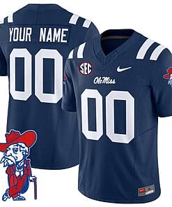 Custom Ole Miss Rebels Jersey Name and Number Vapor Limited College Football Stitched Navy