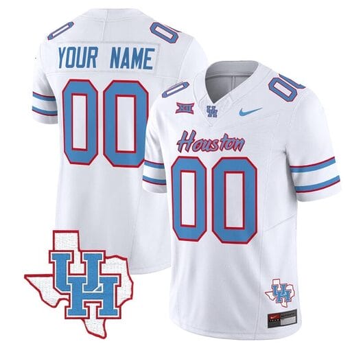 Custom Houston Cougars Jersey Name and Number Inspired Vapor College Football Limited All Stitched White