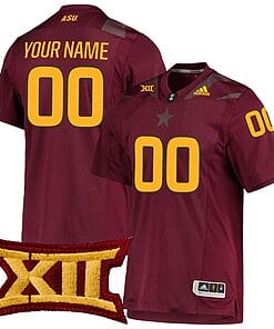 Custom Arizona State Sun Devils Jersey Name and Number College Football Maroon Premier All Stitched